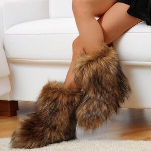 Faux Fur Slipper Boots